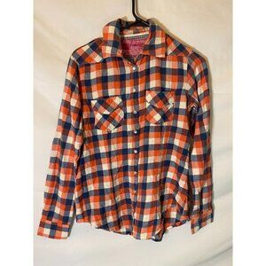 RUSTIC OUTFITTERS WOMENS JUNIORS SIZE XS EXTRA SMALL FLANNEL LONG SLEEVE SHIRT